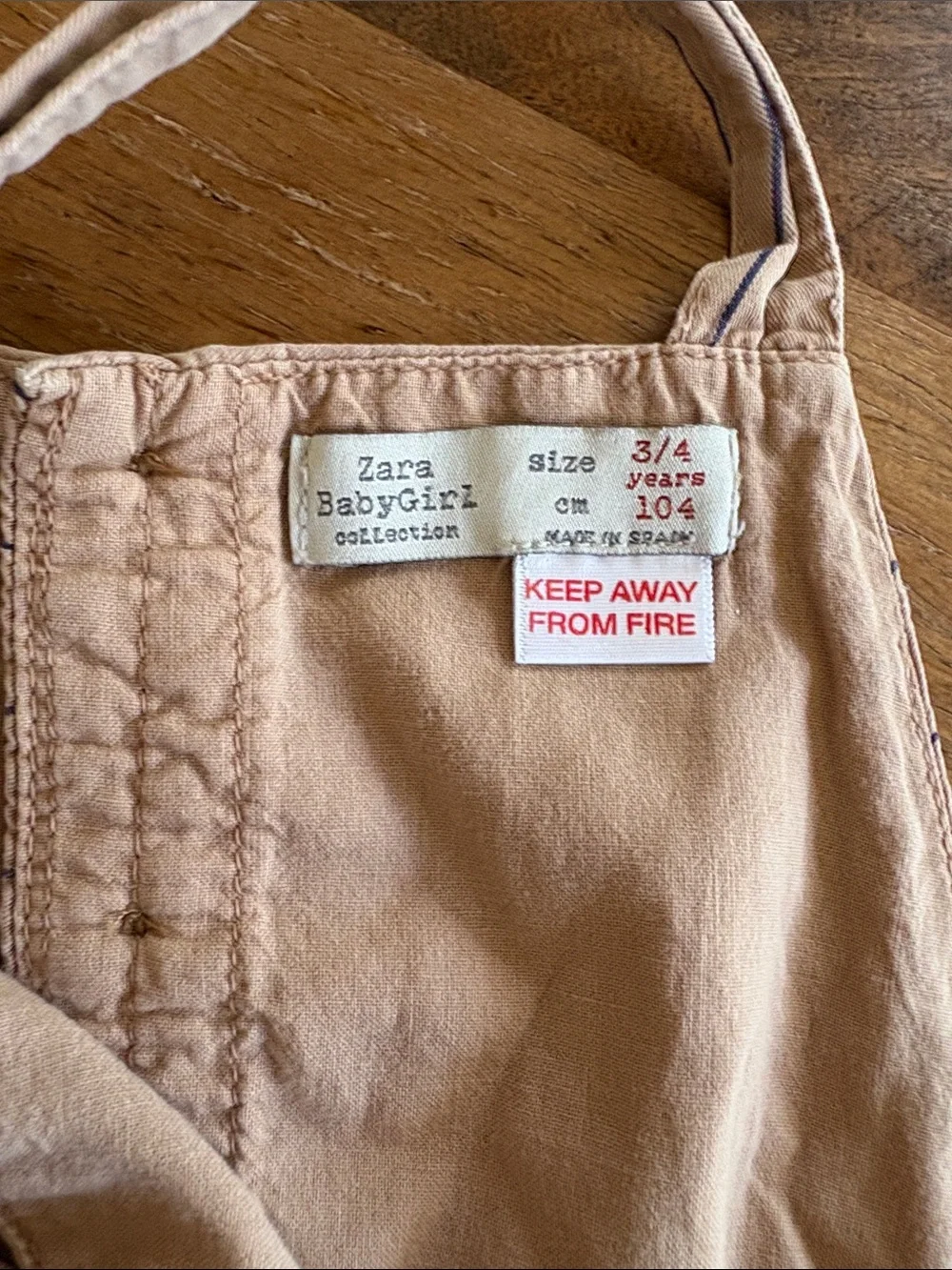 Zara- kids light brown and blue Striped Dress